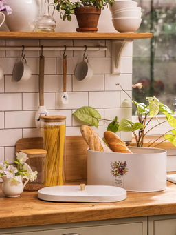 НАБОР AGNESS FLORAL MOOD 2В1 ХЛЕБНИЦА 34*20*18 СМ, БАНКА ДЛЯ СЫПУЧИХ 12*17,5 СМ 3 ШТ  фото 12