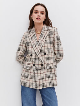 Двубортный жакет в клетку