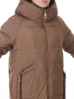 018 BROWN Пальто зимнее женское (200 гр. холлофайбер)