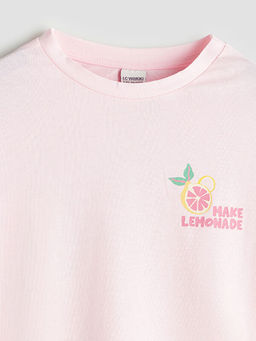 Bisiklet Yaka ?i?ekli K?z ?ocuk Ti??rt