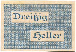 30 геллеров 1920 года Австрия Фордерштойдер (нотгельд)