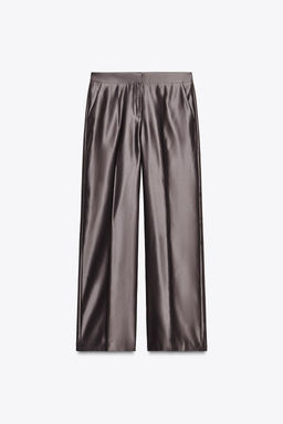 SATIN STRAIGHT-LEG TROUSERS - Zara фото 14