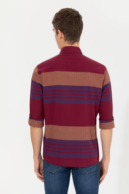 U. S. Polo Assn Мужская рубашка с длинным рукавом вишневого цвета - U.s. polo assn фото 5