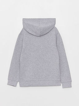 Kap??onlu Bask?l? Uzun Kollu Erkek ?ocuk Sweatshirt - Waikiki фото 3