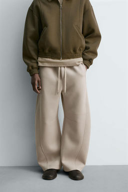 NEOPRENE-EFFECT BALLOON FIT TROUSERS - Zara фото 2