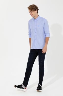 U. S. Polo Assn Мужская синяя рубашка с длинным рукавом - U.s. polo assn фото 4