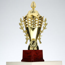 Кубок 184B, наградная фигура, золото, подставка пластик, 24.5 см