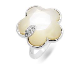 Кольцо из серебра перламутр, МЦВ80