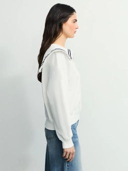 Толстовка из хлопка с отложным воротником / Zarina  фото 5