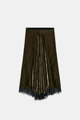 ZW COLLECTION LIMITED EDITION LACE VELVET SKIRT - Zara фото 4