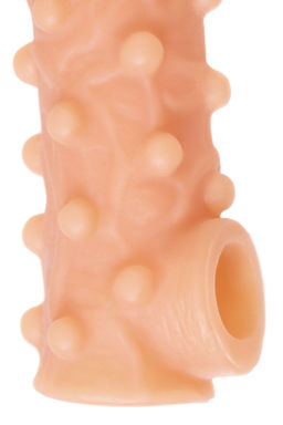 Насадка реалистичная KOKOS NUDE SLEEVE с дополнительной стимуляцией, TPE, телесная, 10 см