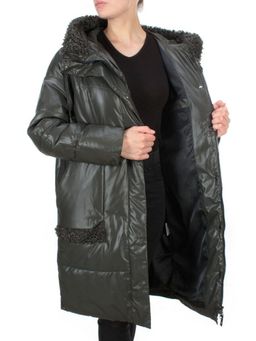21-985 DARK GREEN Пальто зимнее женское AIKESDFRS (200 гр. холлофайбера) - Fashion фото 8