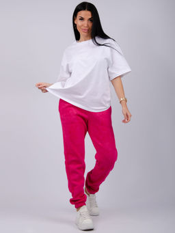 Джоггеры Мистерия 5, футер 3-х нитка начес - Малина фото 38