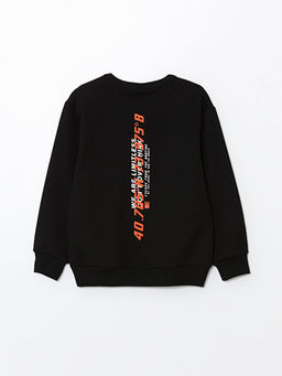 Bisiklet Yaka Bask?l? Uzun Kollu Erkek ?ocuk Sweatshirt - Waikiki фото 3