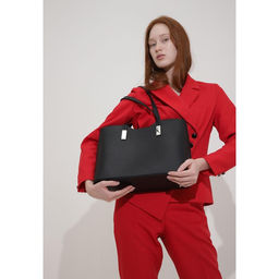 Сумка женская TEXTURA, тоут, средний размер, цвет чёрный  фото 4