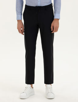 Тканевые брюки узкого кроя темно-синего цвета - Cacharel фото 2