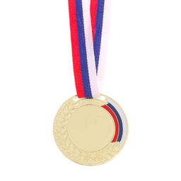 Медаль под нанесение «Лавры», d=5 см, золото, с лентой