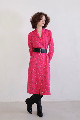 11038 Платье-рубашка с английским воротником малиновое - Martichelli фото 33