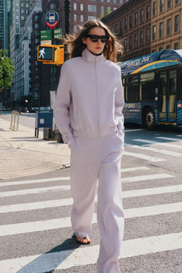 BOMBER CON LINO ZW COLLECTION / Malva