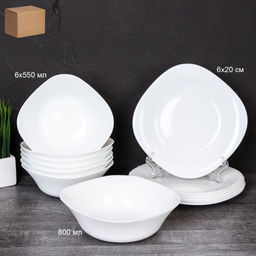 Столовый набор 13 предметов квадратный S / GRAY-13/86575 (WHITE) /уп 2/4/