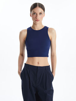 Bisiklet Yaka Dokulu Kad?n Crop