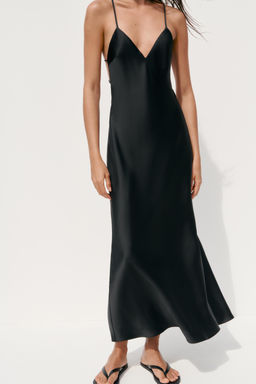 SATIN MIDI DRESS WITH STRAPS ON THE BACK - Zara фото 11