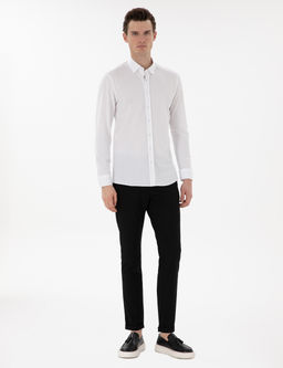Siyah Slim Fit Ba_c_kl_ Kanvas Pantolon