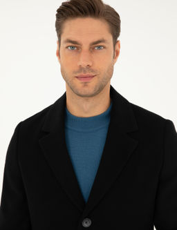Siyah Ekstra Slim Fit Y_n Kar___ml_ Ka_e Kaban - Pierre cardin фото 2