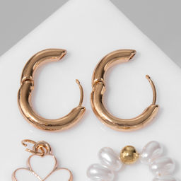 Серьги со съёмным элементом Трансформер клевер-сердце, цвет бело-бежевый в золоте - Qf фото 2