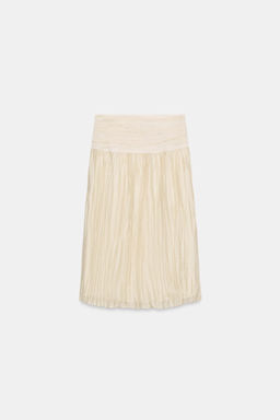 FALDA MIDI DRAPEADA ZW COLLECTION / Beige - Zara фото 8