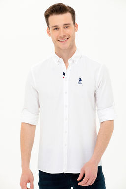 Мужская белая рубашка с длинным рукавом - U.s. polo assn фото 3