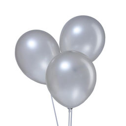 Шары воздушные латексные 12", металл, набор 12 шт., цвет серебро