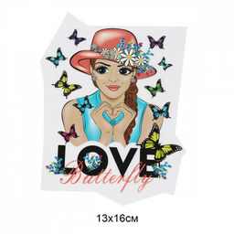 Термотрансфер арт.TBY.1271 Love Butterfly 13х16см, уп.10шт