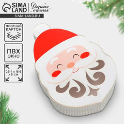 Коробка новогодняя подарочная «Дедушка Мороз», 16.5×25×5 см