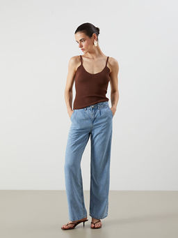 Wideleg Kad?n Jean Pantolon