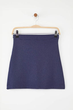 Trendyolmilla Lacivert K?sa/Mini Y?rtmacl? Esnek Orme Sort Etek TWOSS25ET00202 фото 5