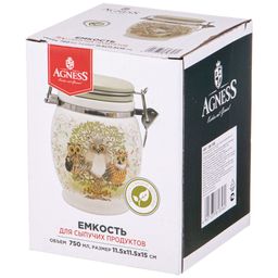 ЕМКОСТЬ ДЛЯ СЫПУЧИХ ПРОДУКТОВ ДЕРЕВО МУДРОСТИ 11,5*11,5 СМ. ВЫСОТА=15 СМ. / 700 МЛ. - Agness фото 2