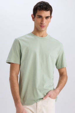 New Regular Fit Bisiklet Yaka Basic Duz K?sa Kollu Tisort