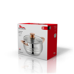 Кастрюля нерж 6,1 л (24 см) ZEIDAN, с крышкой , арт. Z-501071