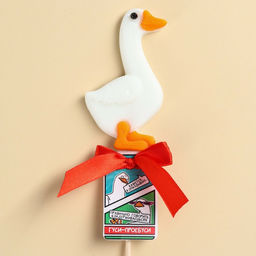 Леденец в форме гуся Гуси - проебуси вкус: груша, БЕЗ САХАРА, 25 г.