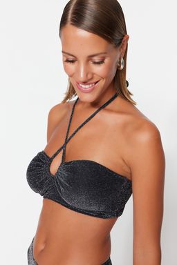 TRENDYOLMILLA Kahverengi Straplez Simli Bikini Ustu TBESS23BU00302  фото 3