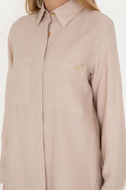 Женское тканое платье песочного цвета - U.s. polo assn фото 14