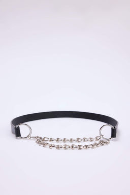 Siyah Zincir Detayl? Kad?n Kemer TWOAW26KE00025