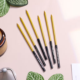 Свечи в торт Праздник, 6 шт, 14,5 см, золото с чёрным - Страна карнавалия фото 5