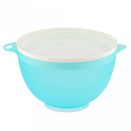 Миска пластмассовая "Лагуна" 3л, д22,5см, h15см, полипропилен, с крышкой, с носиком, бирюзовый полупрозрачный (Россия)