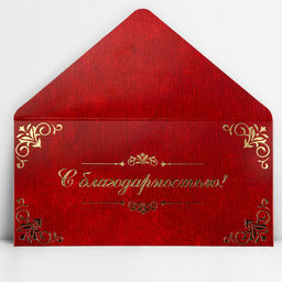 Цена за 10 шт. Конверт для денег «С благодарностью», тиснение, 16.5×8 см