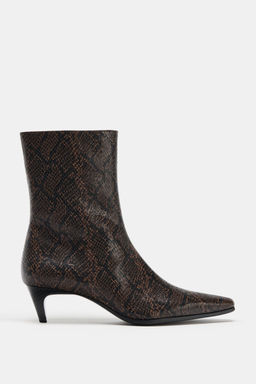 ANIMAL PRINT HEELED ANKLE BOOTS - Zara фото 2