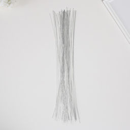 Цена за 50 шт. Проволока для изготовления искусственных цветов «Серебро», 40 см, сечение 0.7 мм