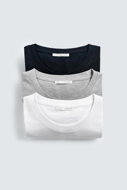 3-PACK OF BASIC MEDIUM WEIGHT T-SHIRTS - Zara фото 3