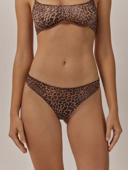 Трусы стринг жен Kirs черный принт